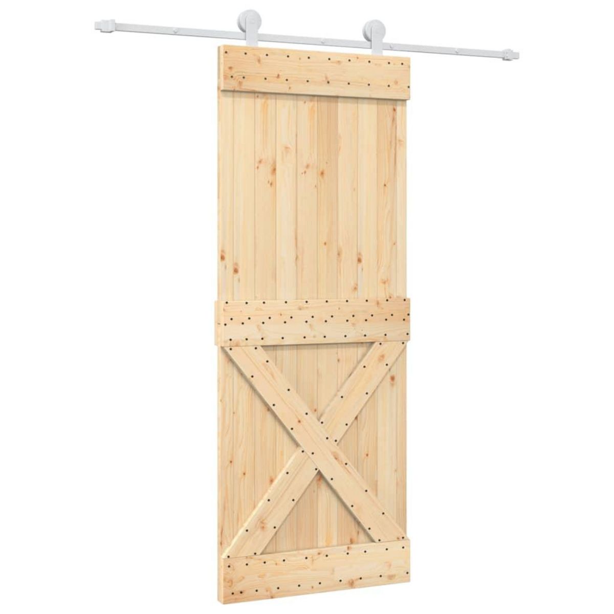 VIDAXL Porte coulissante et kit de quincaillerie 80x210 cm pin massif