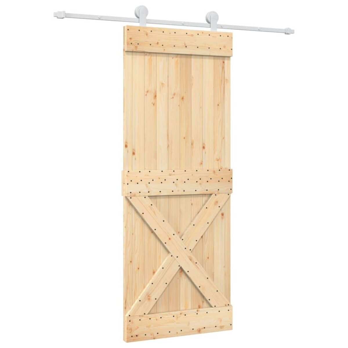 VIDAXL Porte coulissante et kit de quincaillerie 80x210 cm pin massif