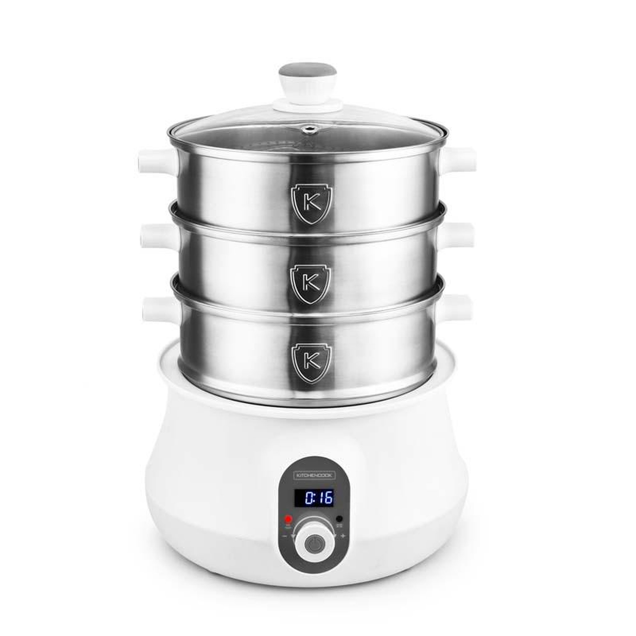 KITCHENCOOK Kitchencook - Cuiseur Vapeur Et Couscoussier électrique - 9 Litres - 900w - Cuisson Programmable - Ecran Led - Maintien Au Chaud