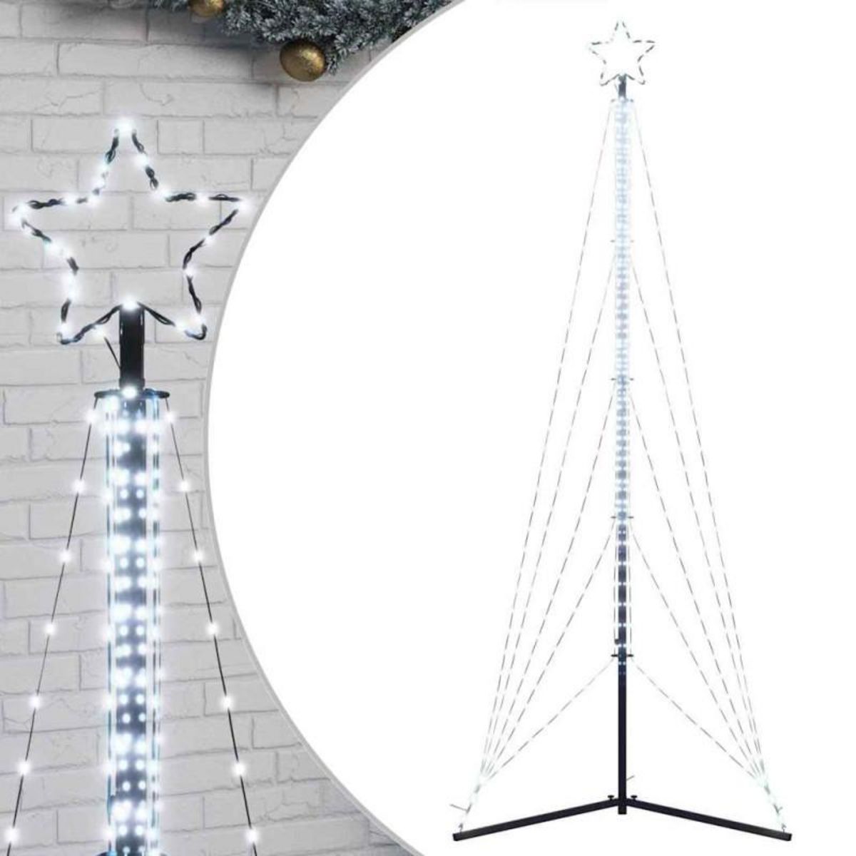 VIDAXL Guirlande de sapin de Noël 525 LED blanc froid 302 cm