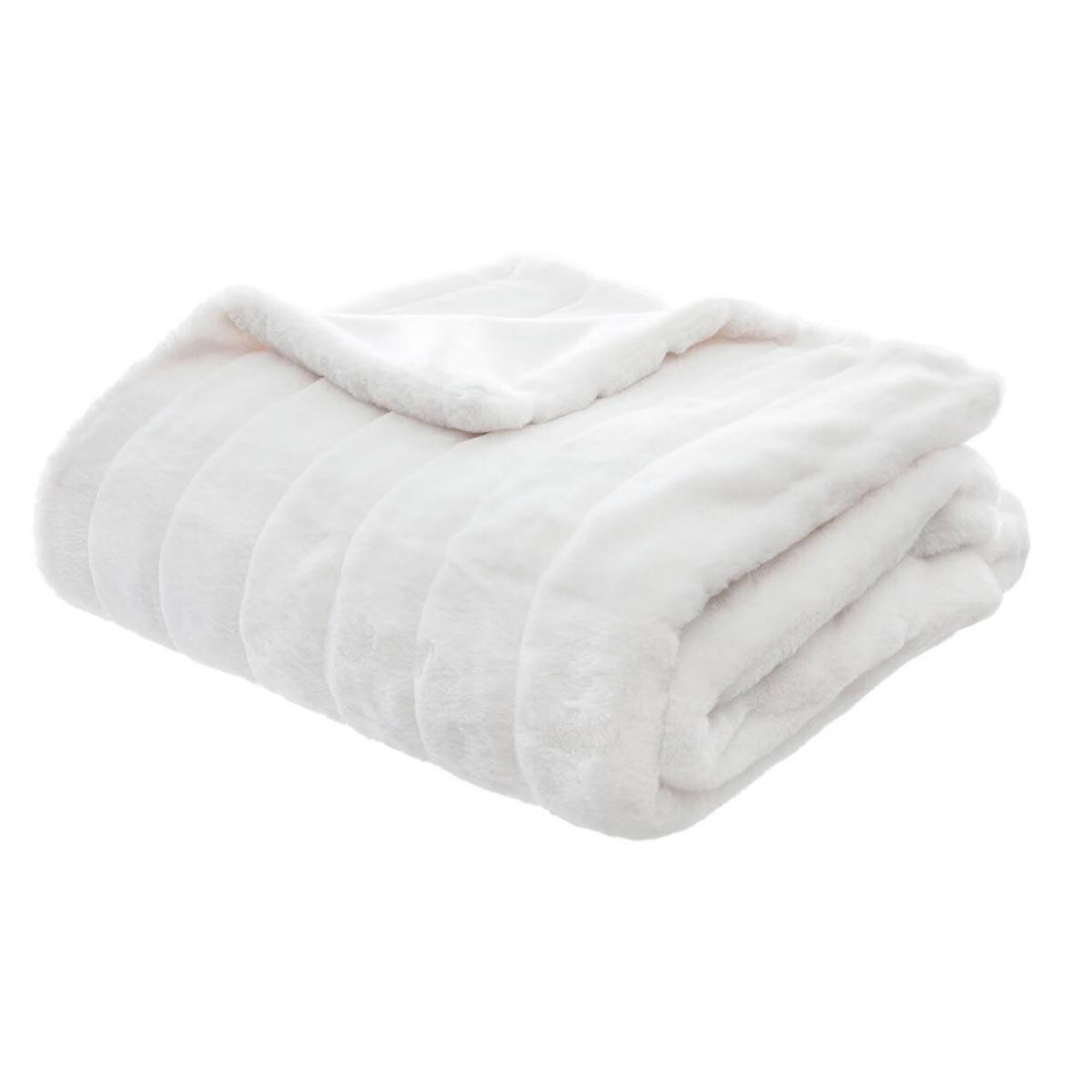 ATMOSPHERA Plaid imitation fourrure  manoir  120x160cm blanc