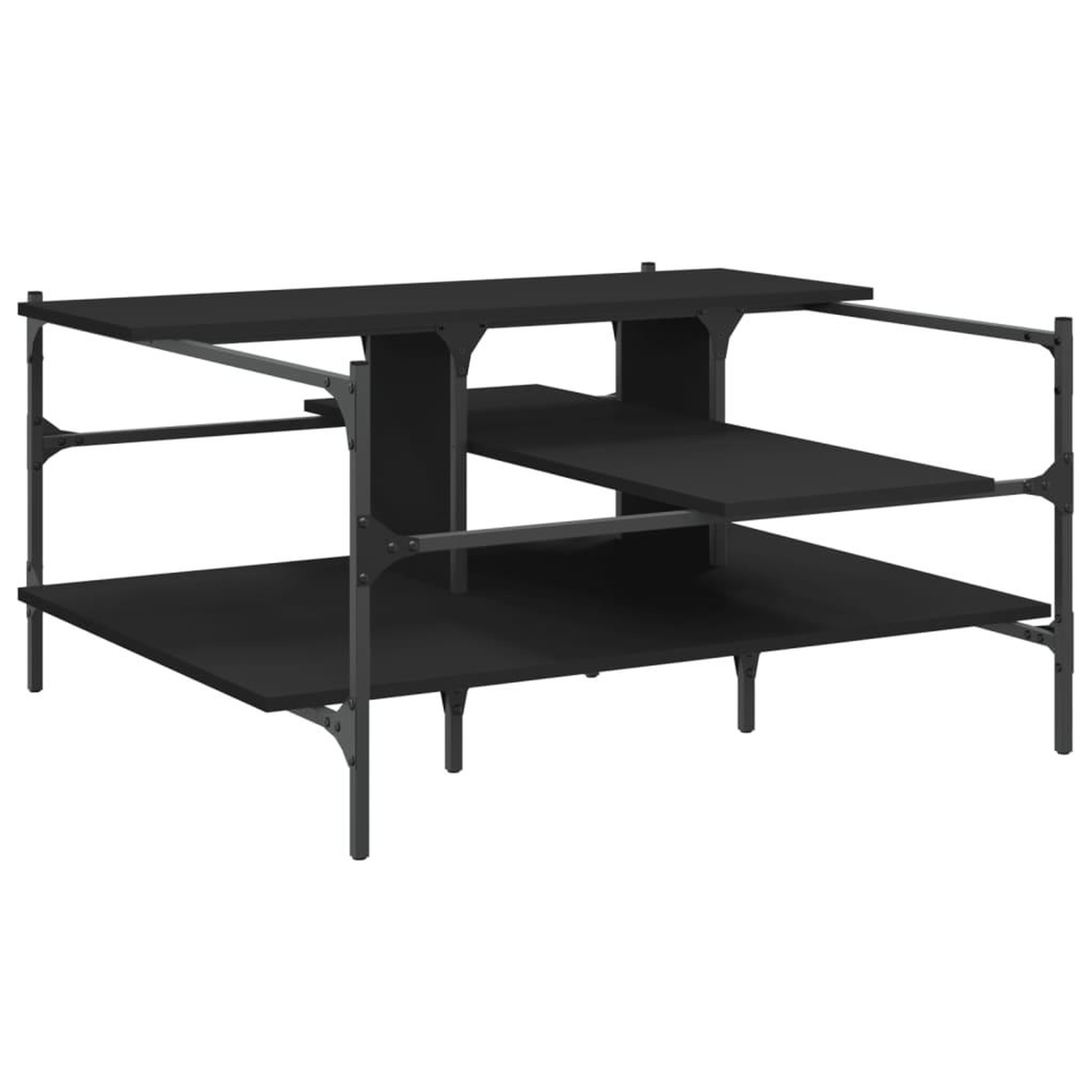 Voir la diapositive 2 : VIDAXL Table basse noir 100x100x48,5 cm bois d'ingenierie