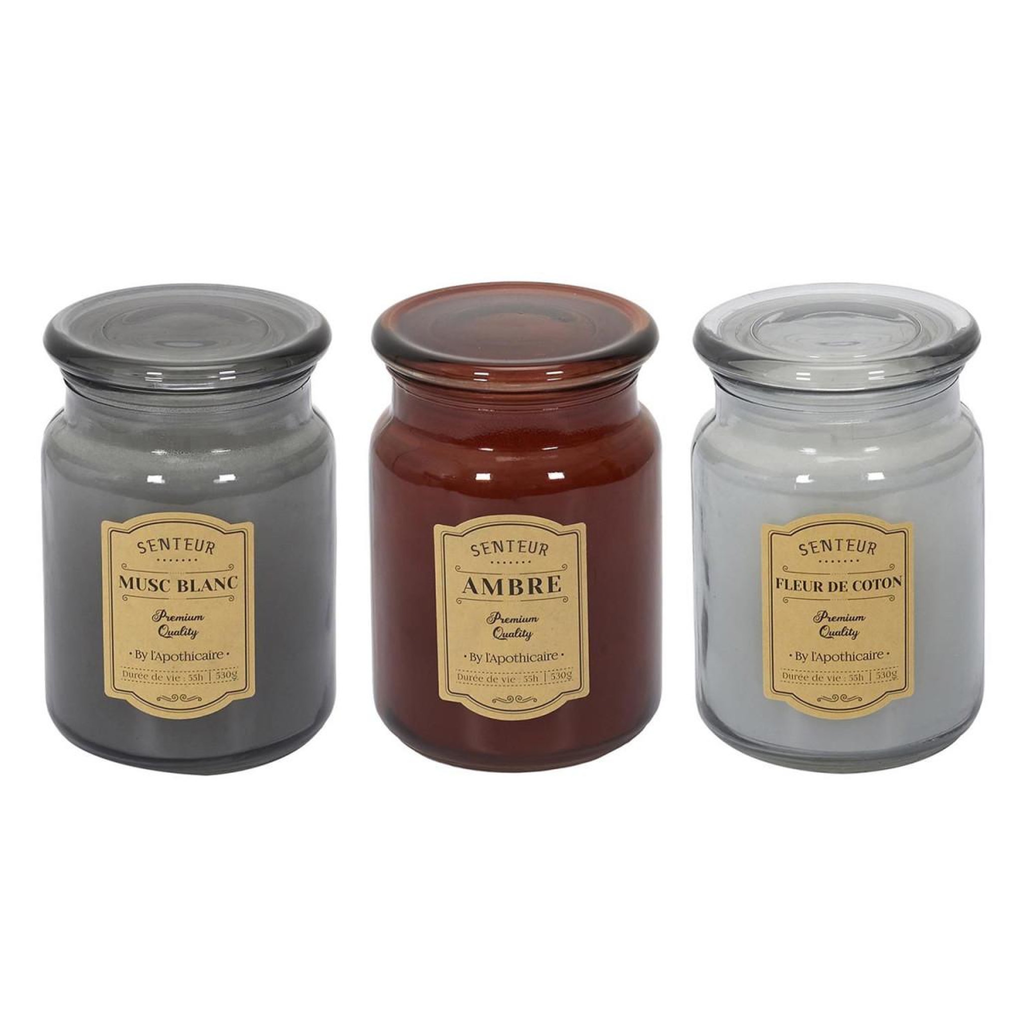 The Home Deco Factory Lot de 3 bougies parfumées  apoth  14cm multicolore