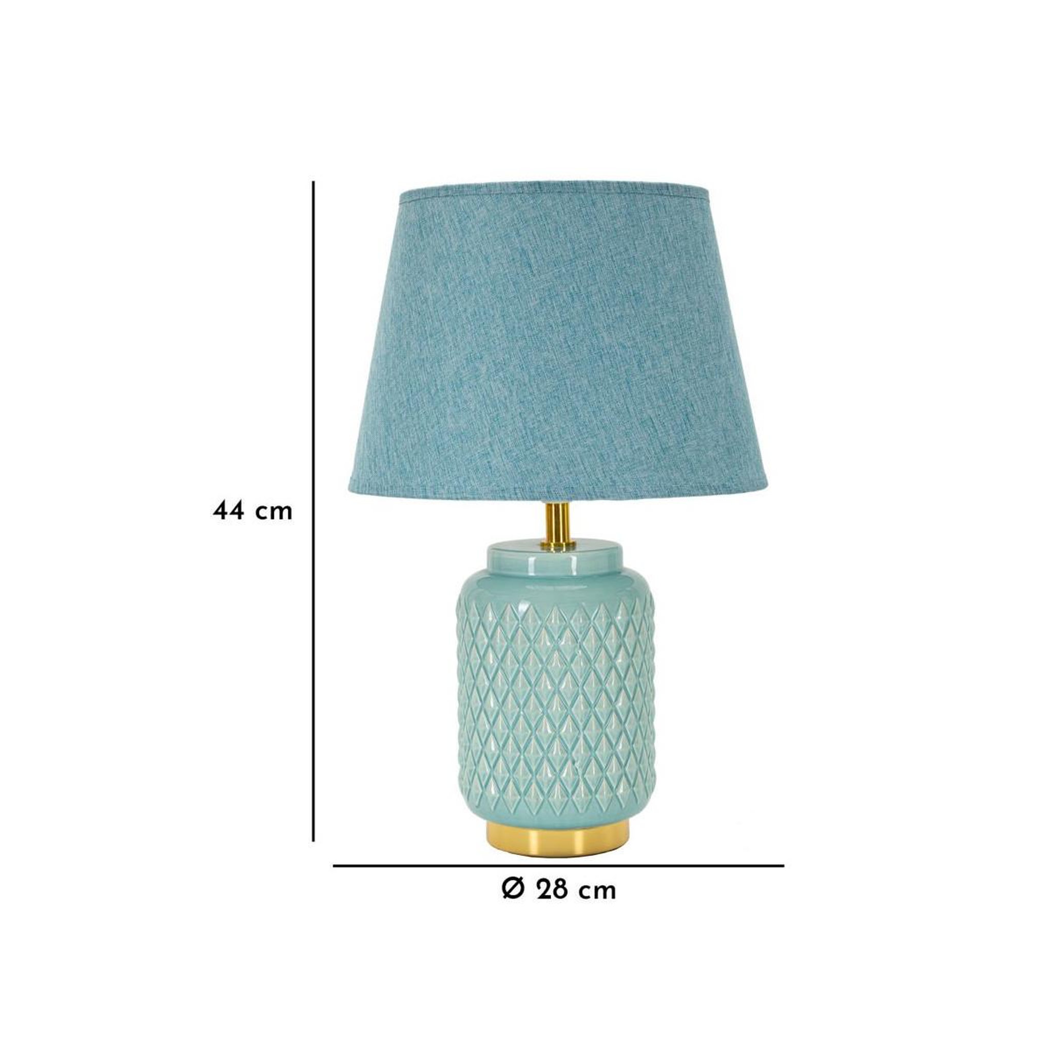 Voir la diapositive 6 : Paris Prix Lampe à poser en céramique  square  44cm turquoise