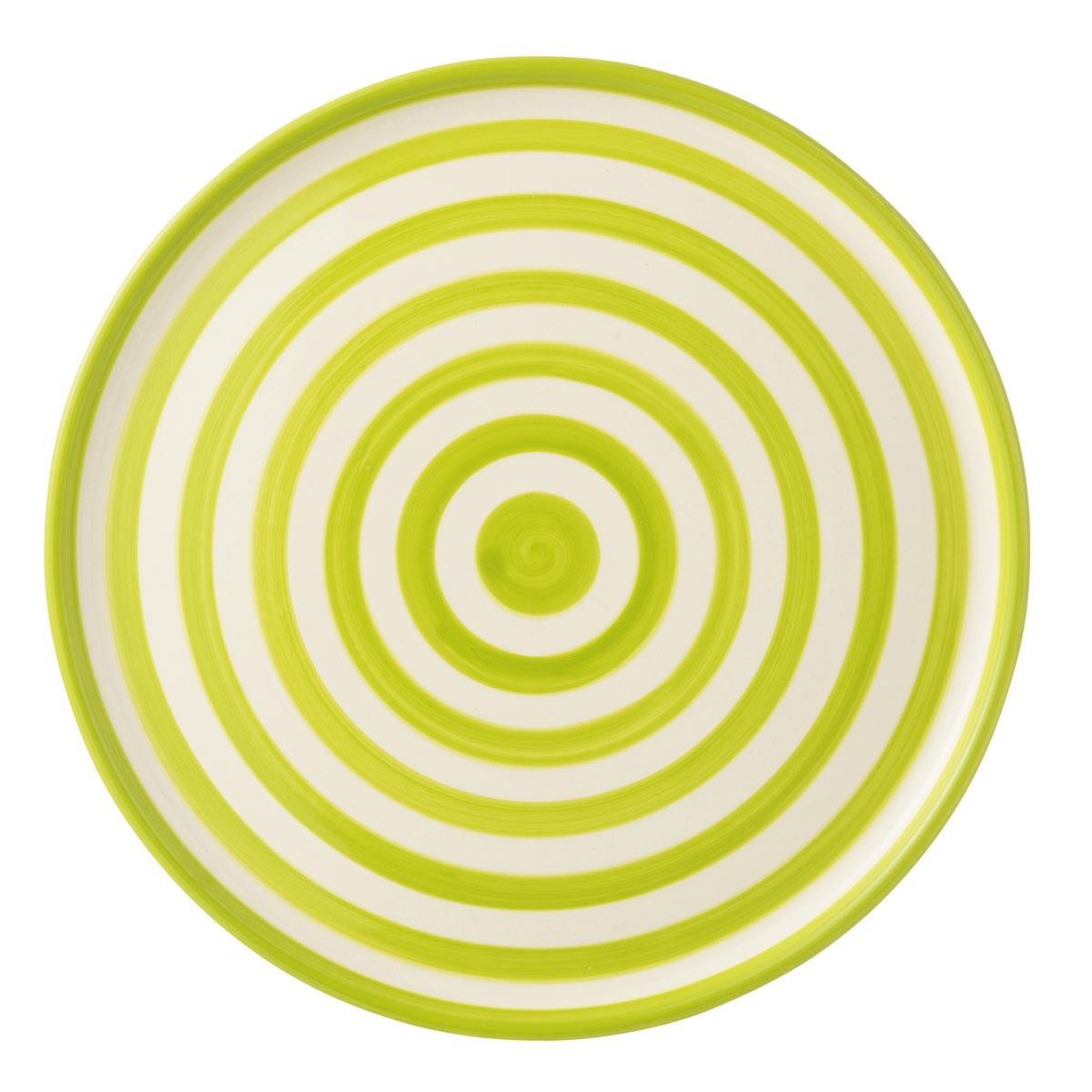 J-LINE Assiette de présentation en céramique  granada rayure  34cm vert