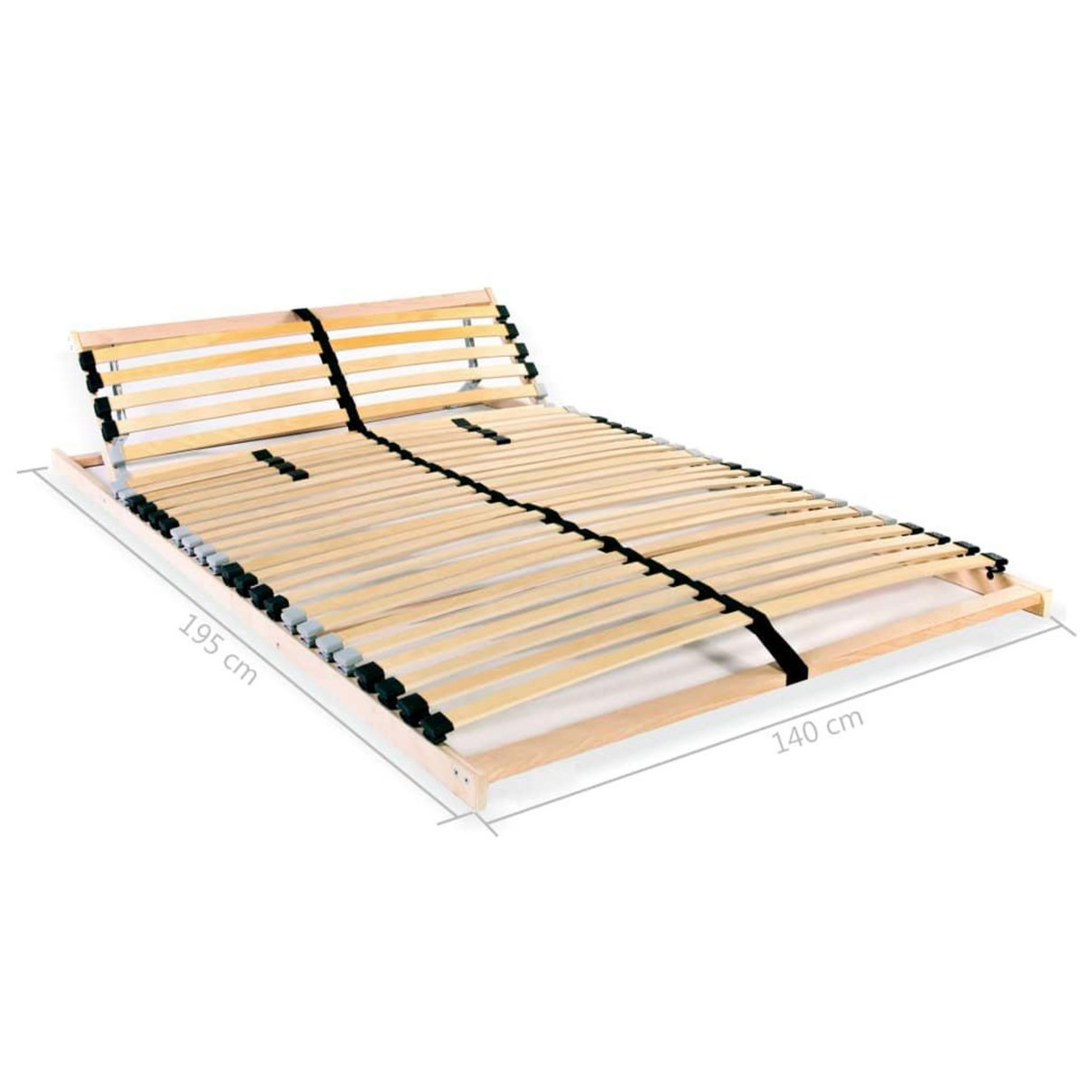 VIDAXL Sommier a lattes sans matelas avec 28 lattes 7 zones 140x200 cm