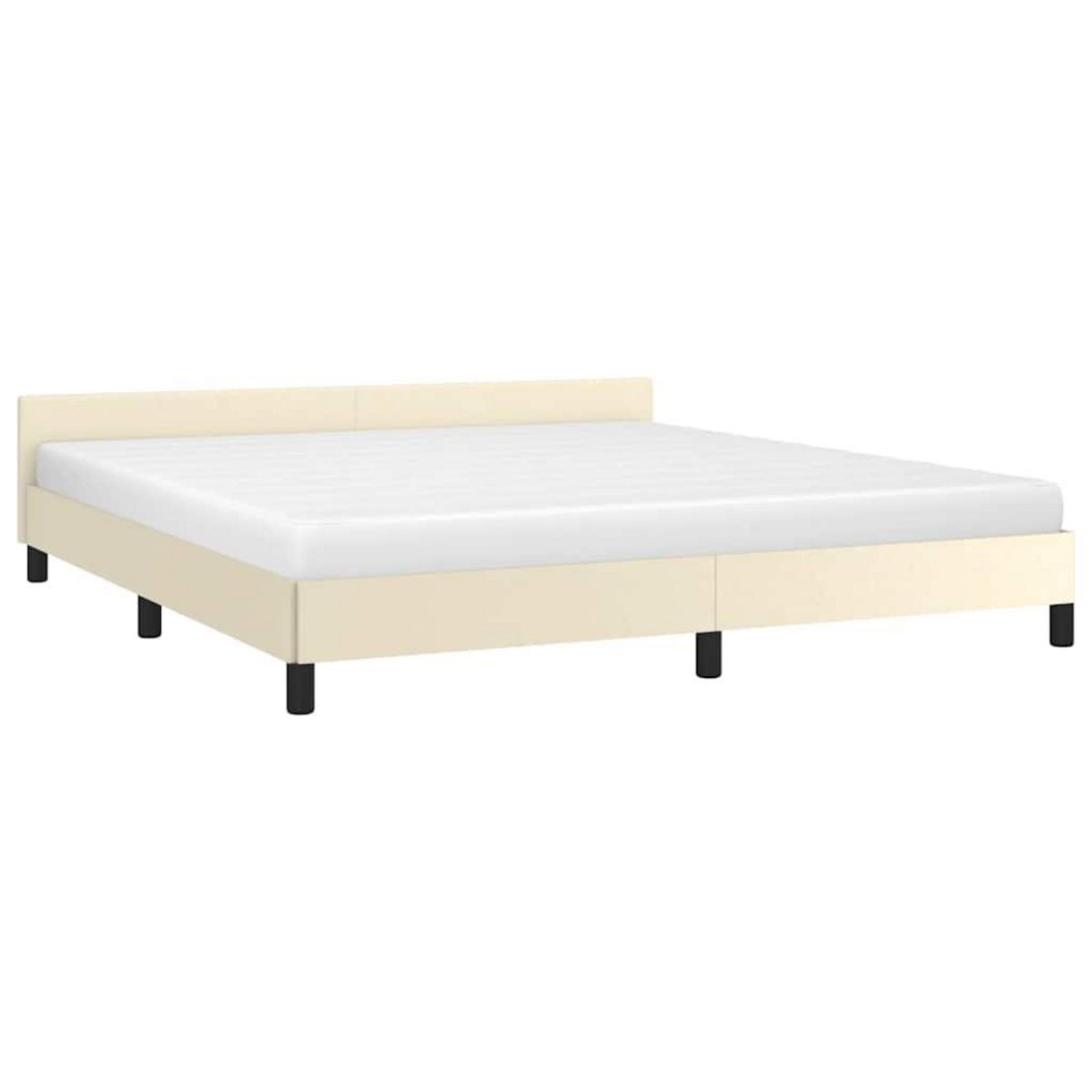 VIDAXL Cadre de lit avec tete de lit sans matelas creme 160x200 cm