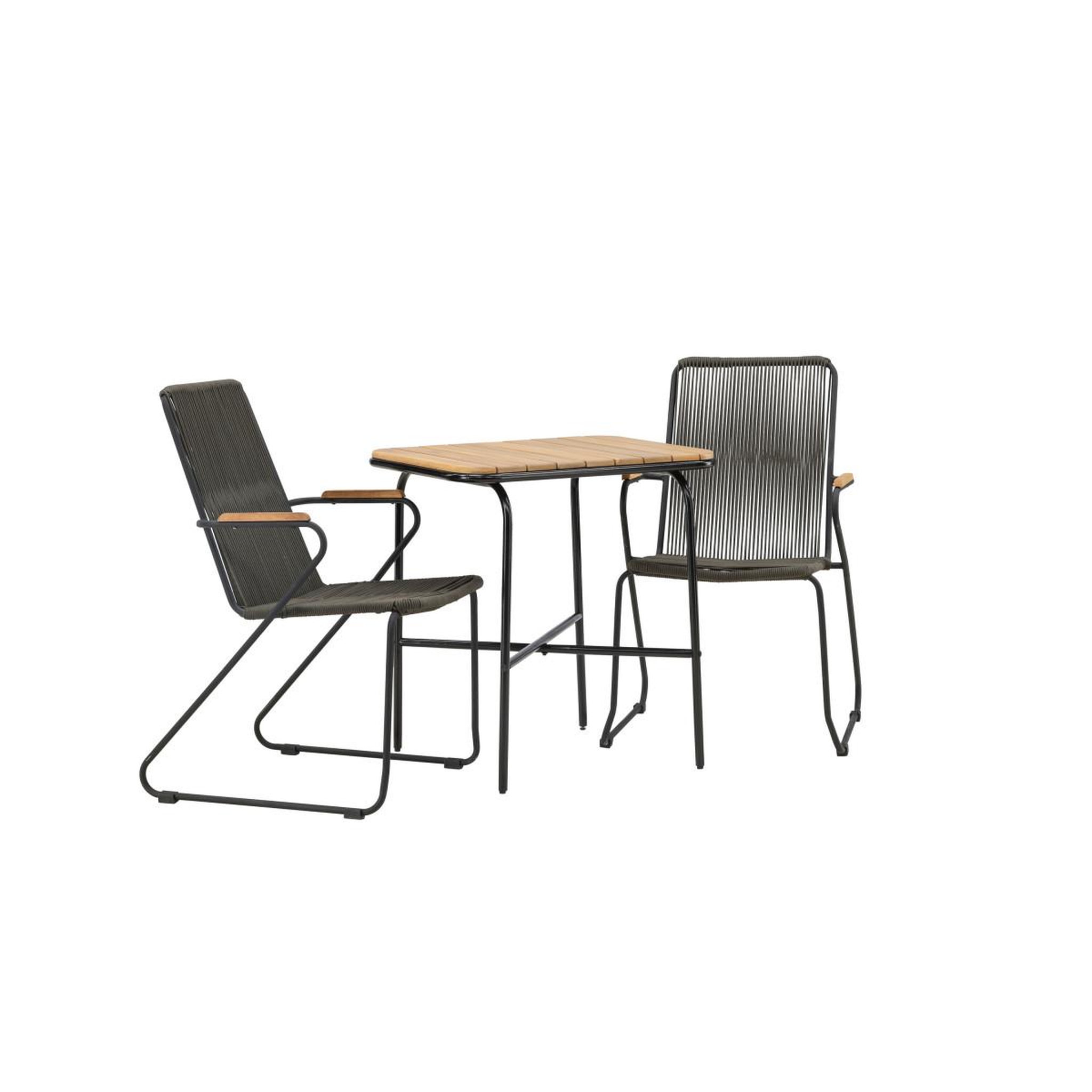 Voir la diapositive 4 : Paris Prix Ensemble table de jardin & 2 chaises  holmbeck & matstolar  74cm naturel & gris foncé