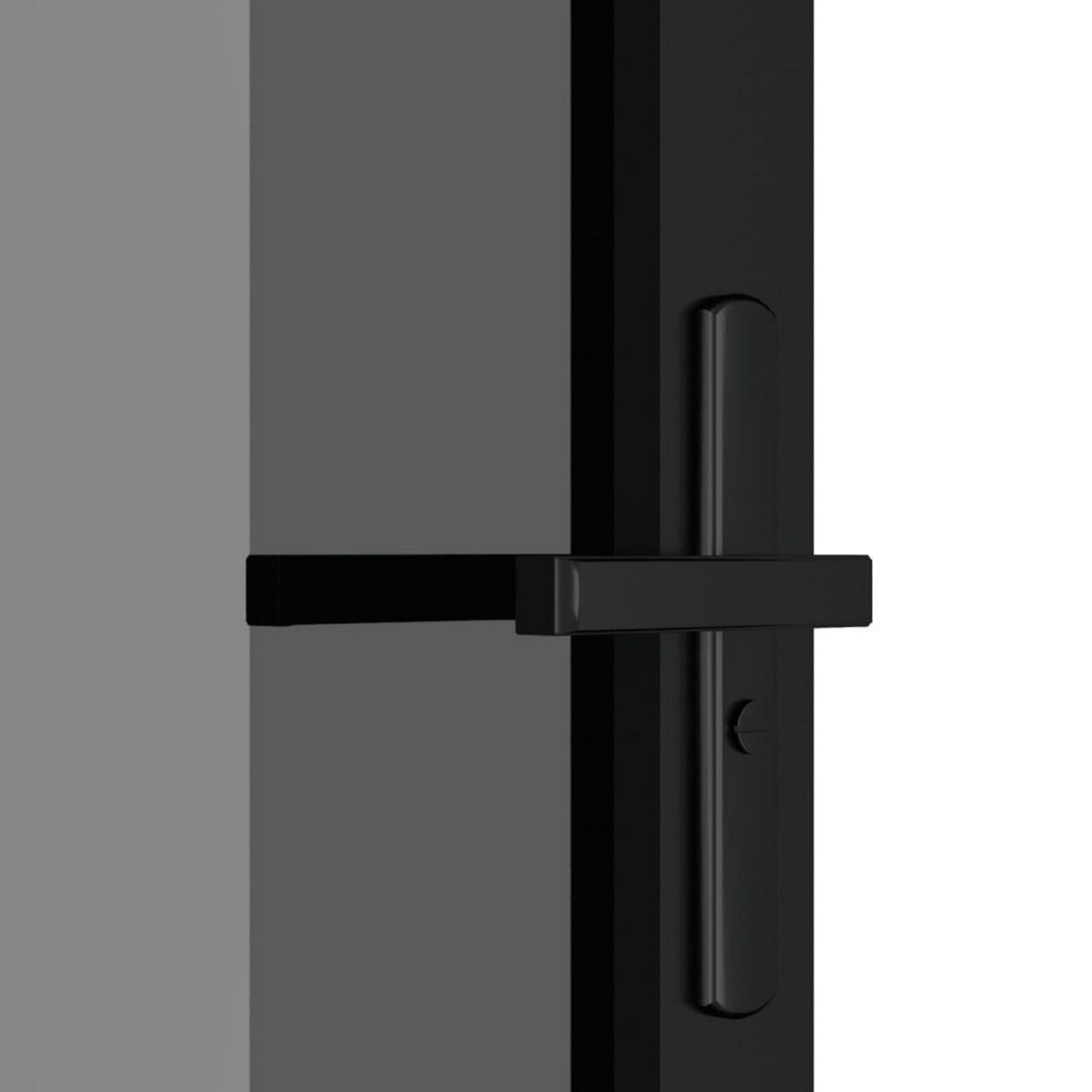VIDAXL Porte interieure 102,5x201,5 cm Noir Verre ESG et aluminium