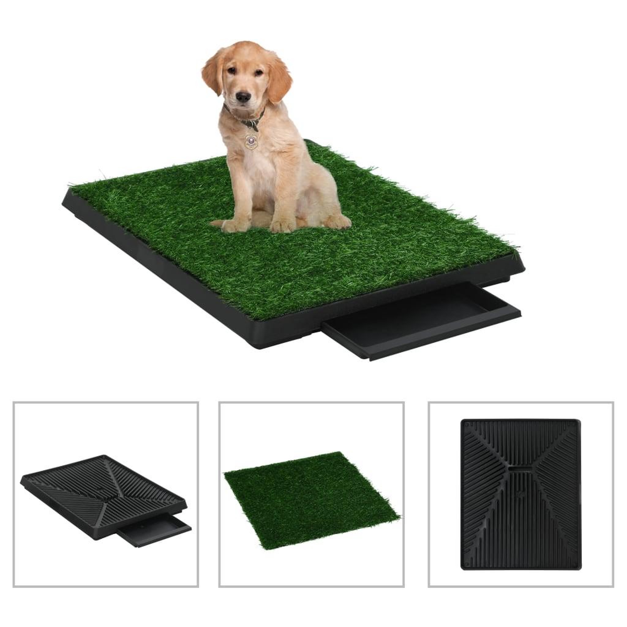 Voir la diapositive 1 : VIDAXL Tapis pour animaux avec plateau et gazon artificiel Vert