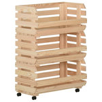 VIDAXL Chariot a legumes 57x30x80 cm Bois de pin solide