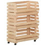 Voir la diapositive 1 : VIDAXL Chariot a legumes 57x30x80 cm Bois de pin solide