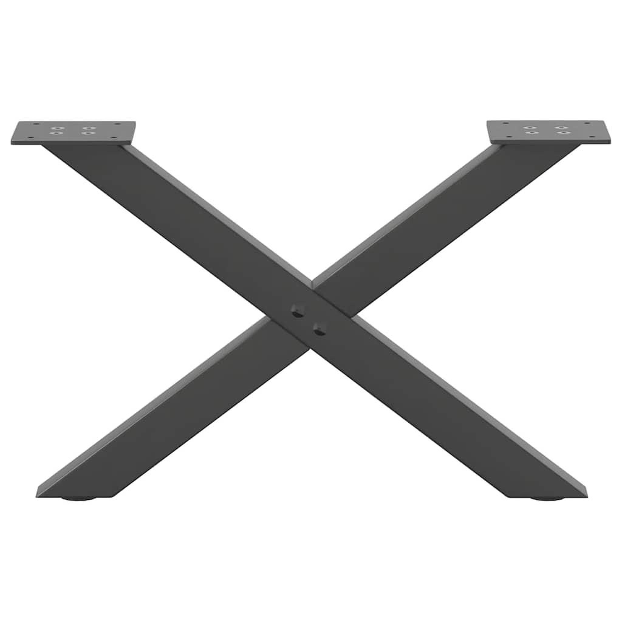 Voir la diapositive 4 : VIDAXL Pieds de table basse forme de X 2 pcs anthracite 60x(30-31) cm