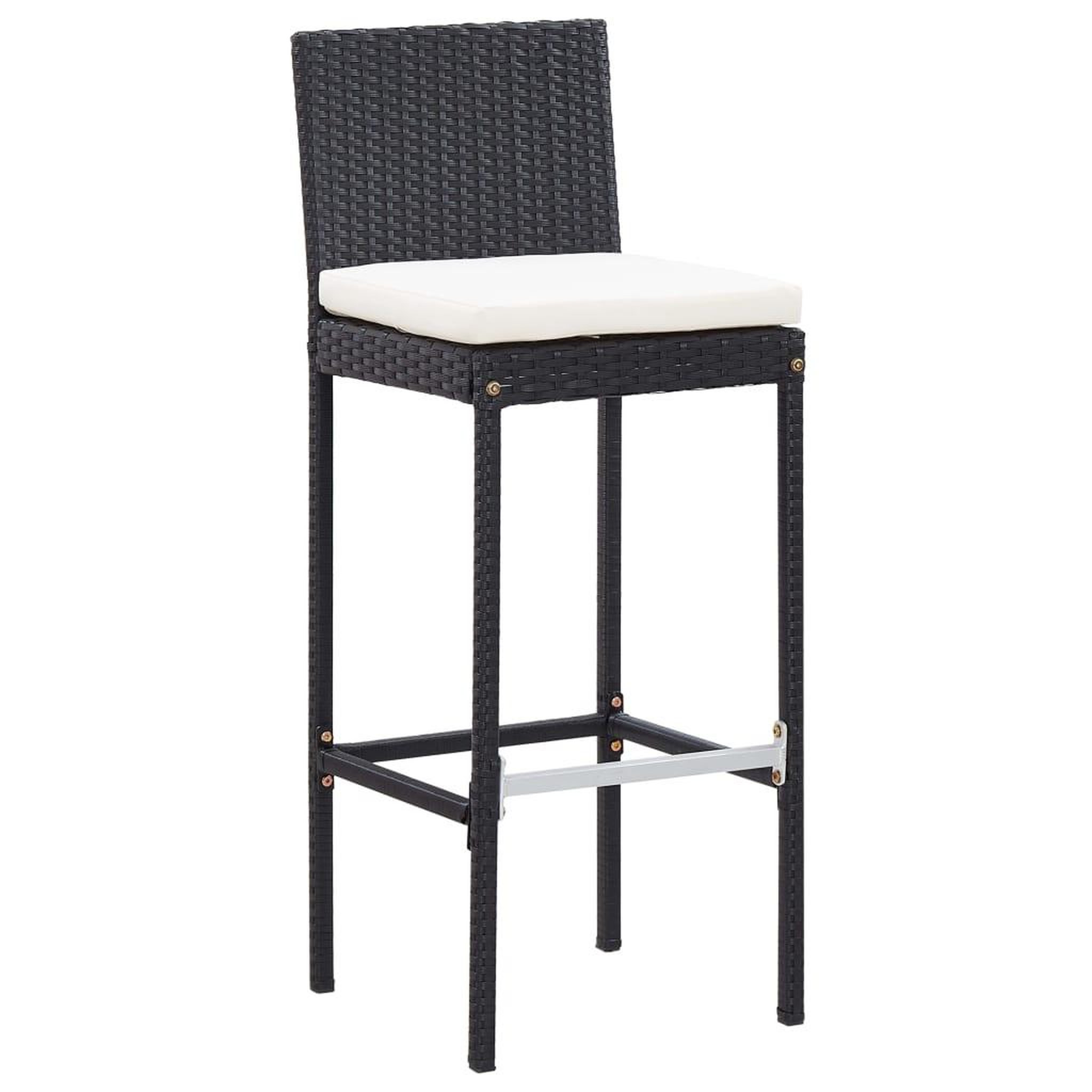 Voir la diapositive 4 : VIDAXL Ensemble de bar de jardin 7 pcs et coussins Resine tressee Noir