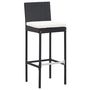 Voir la diapositive 4 : VIDAXL Ensemble de bar de jardin 7 pcs et coussins Resine tressee Noir