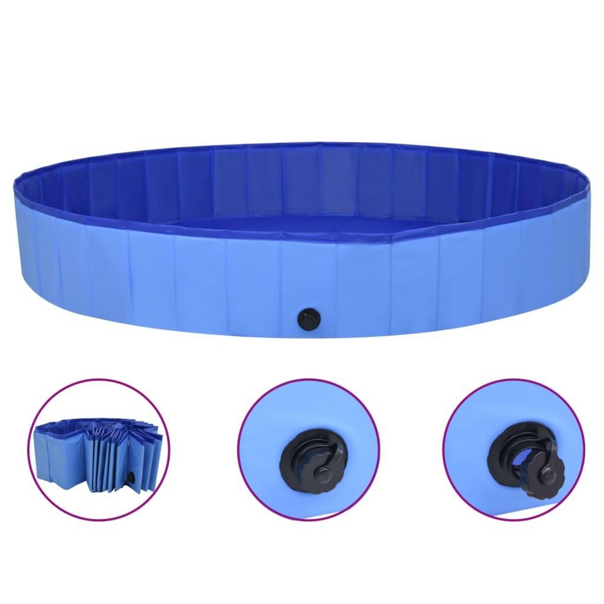 VIDAXL Piscine pliable pour chiens Bleu 200x30 cm PVC