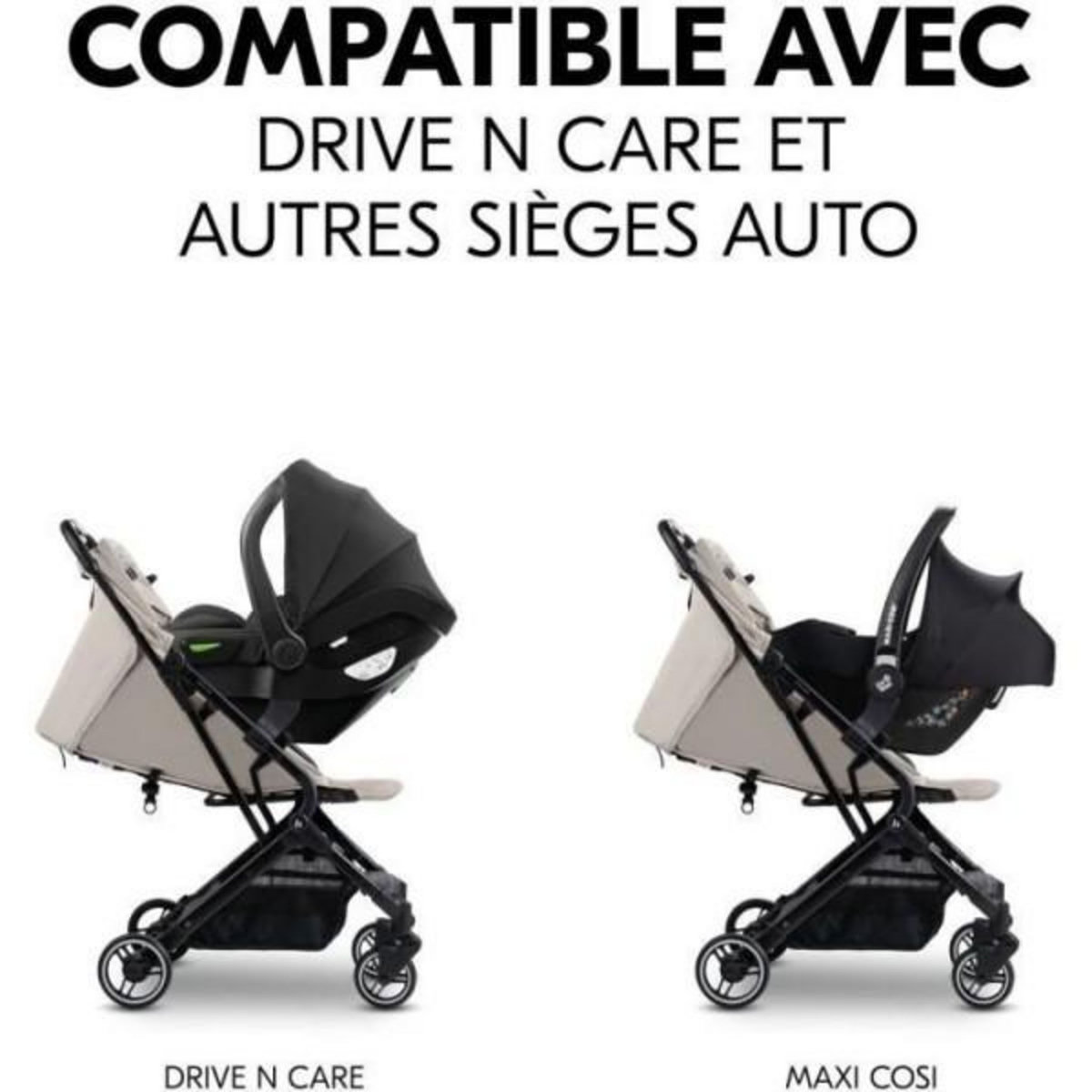 HAUCK Adaptateurs universels cosy - HAUCK - Pour poussette TRAVEL N CARE / PLUS - Noir