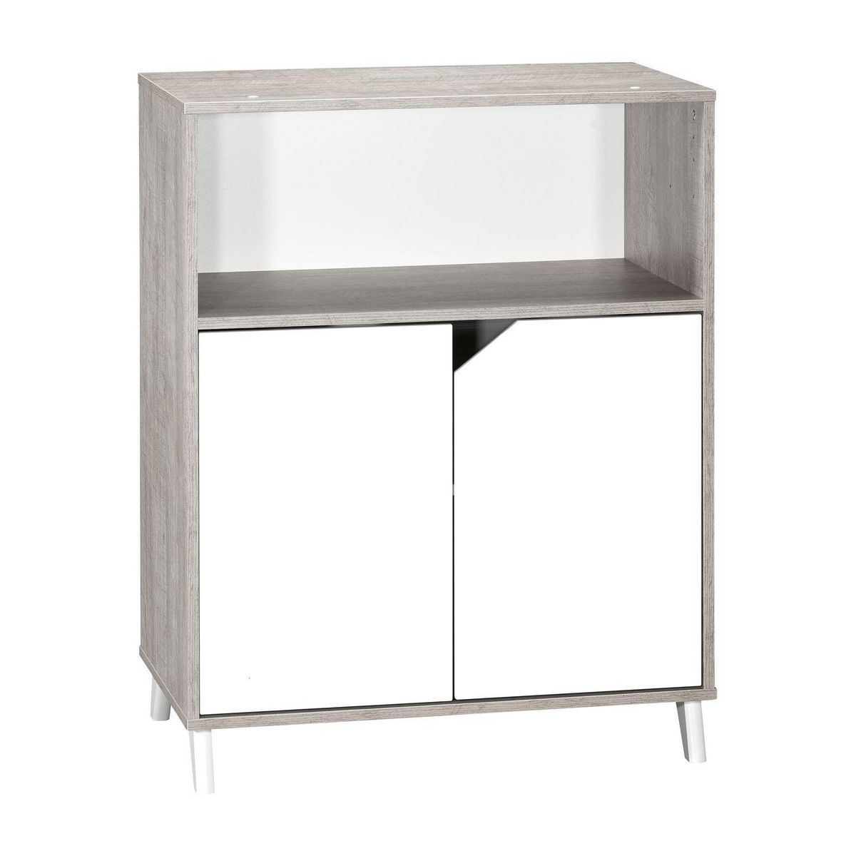 BABY PRICE Commode 2 Portes et 1 Niche - SCANDI GRIS