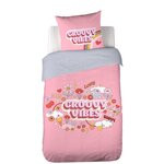 COTE DECO Parure de lit enfant Groovy vibes - 100% microfibre 72g/m² - 140 x 200 cm