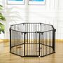 Voir la diapositive 5 : PAWHUT Barrière de sécurité - parc enclos chien modulable pliable - porte verrouillable - 8 panneaux acier et PP - dim. 482,5L max. x 76H cm noir