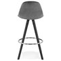Voir la diapositive 5 : Paris Prix Tabouret de Bar Velours & Bois  Vinea  87cm Gris