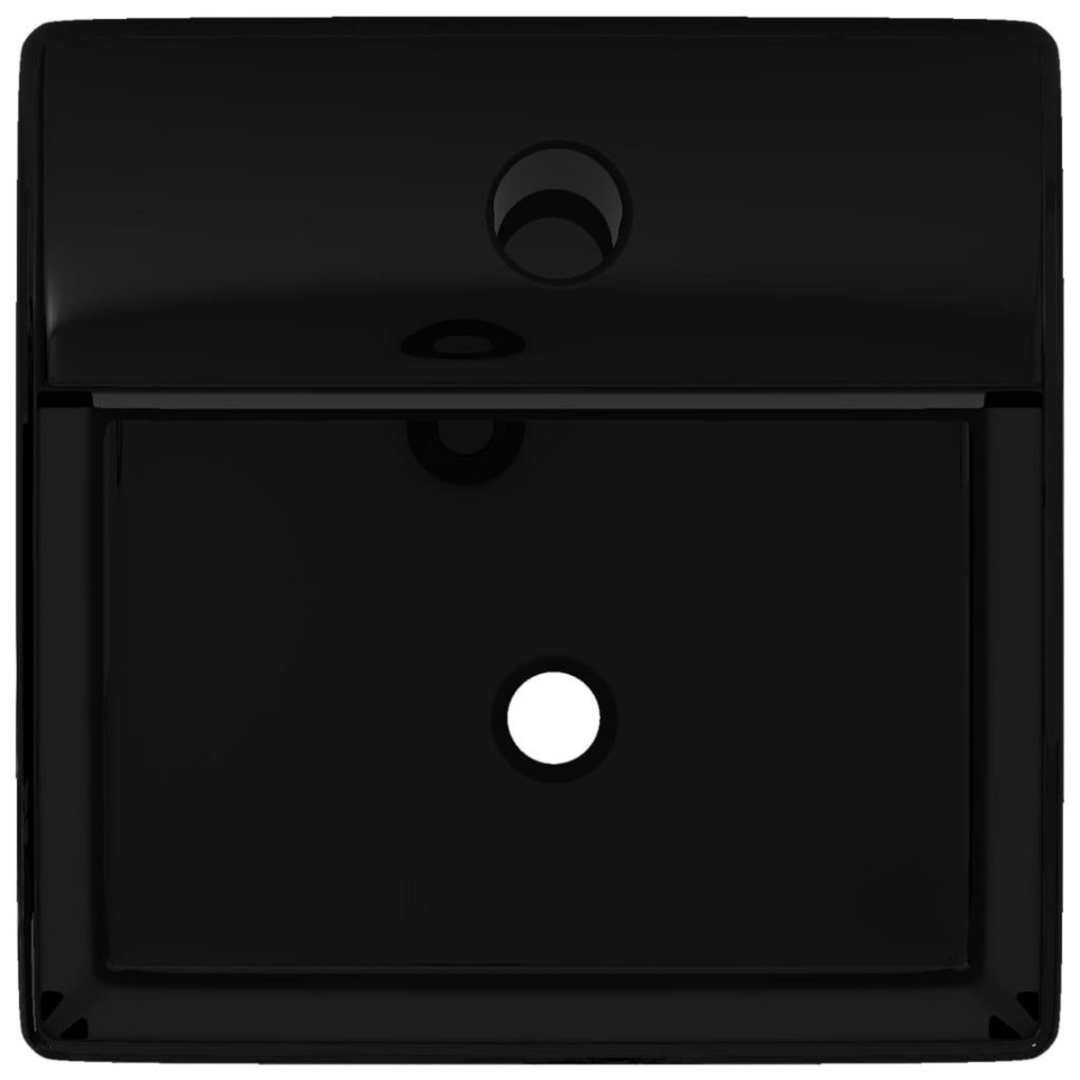 VIDAXL Vasque rectangulaire a trou Noir en ceramique pour salle de bain