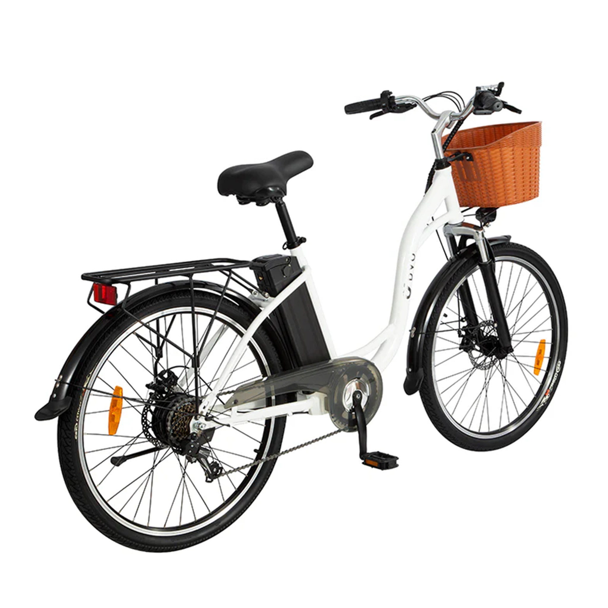 Voir la diapositive 2 : DYU Vélo électrique rétro DYU C6, 250 W, 36 V, 12,5 Ah, avec panier et porte-bagages arrière