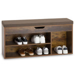IDIMEX Banc de rangement à chaussures BAIA avec coffre, en bois. Coloris disponibles : Marron