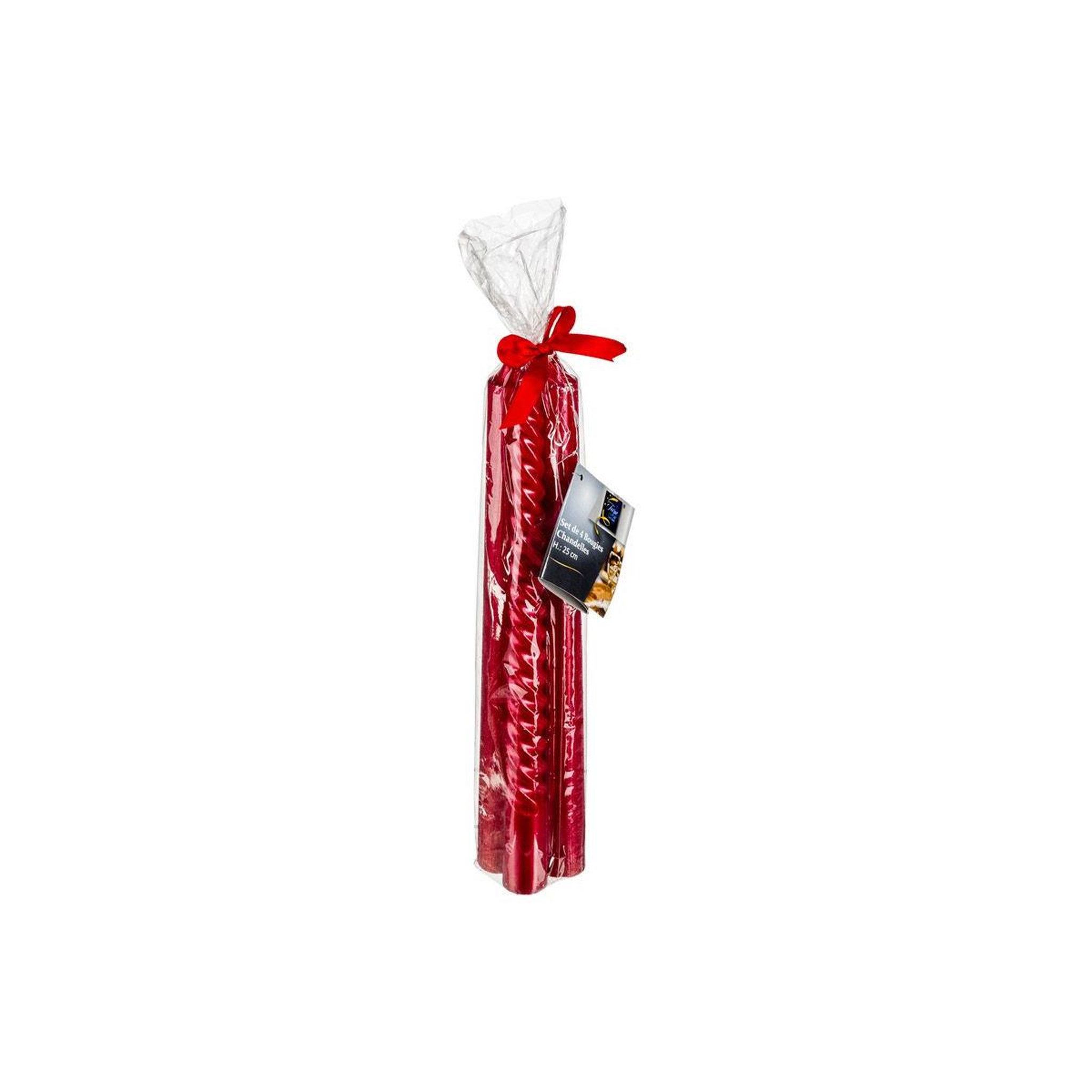 Voir la diapositive 6 : FEERIC LIGHT & CHRISTMAS Lot de 4 bougies bâton  colorama  48g rouge