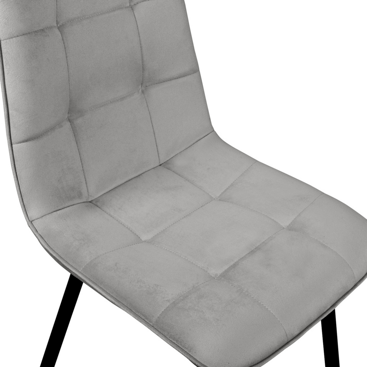 ID MARKET Lot de 6 chaises MILA en velours gris clair pour salle à manger