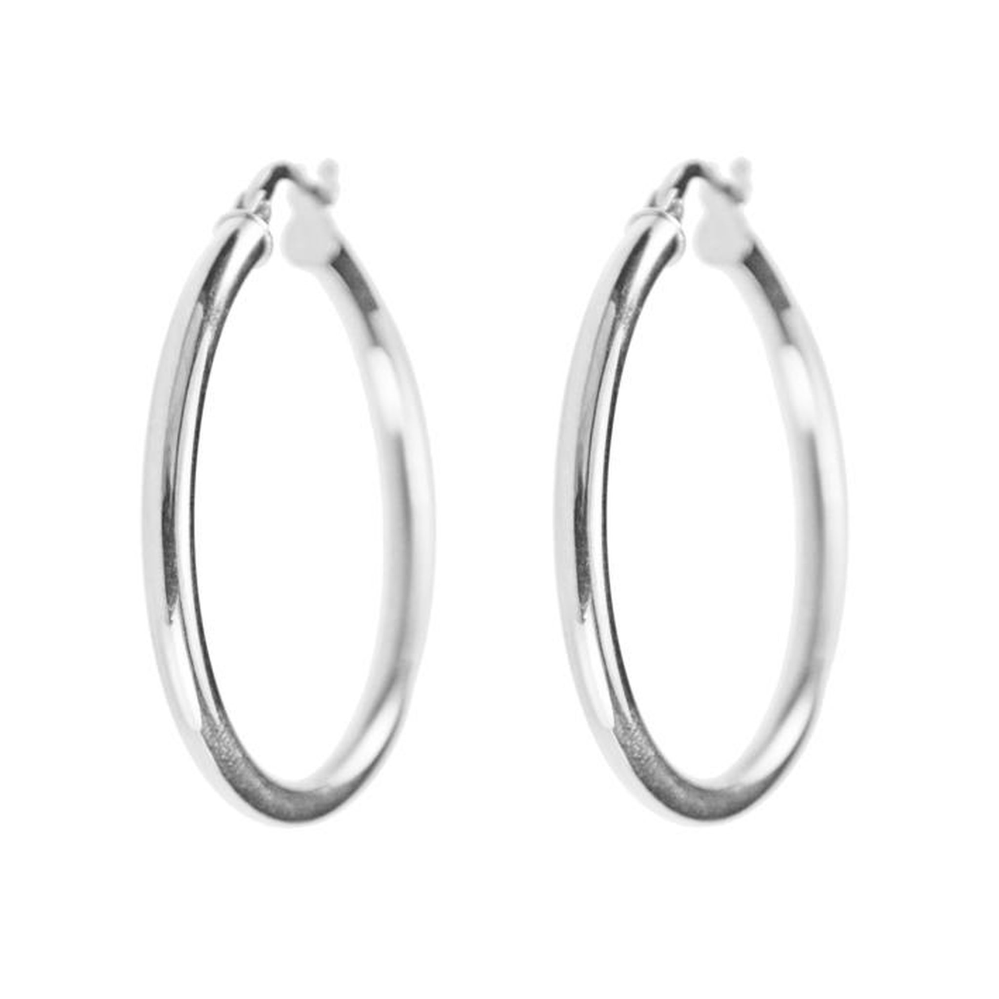L'ATELIER D'AZUR Boucles d'Oreilles Créoles Or Blanc - Femme