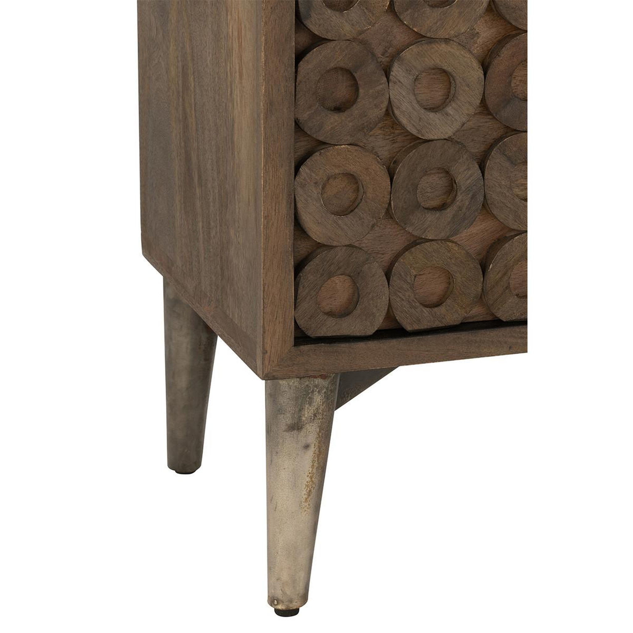 Voir la diapositive 6 : J-LINE Buffet 4 portes en bois  anderson  152cm marron
