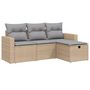 Voir la diapositive 2 : VIDAXL Salon de jardin avec coussins 4pcs melange beige resine tressee