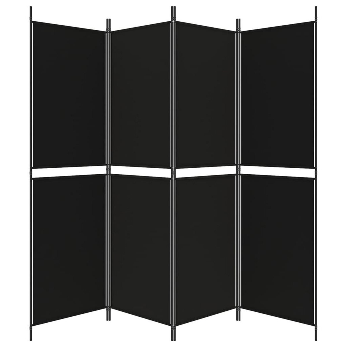 VIDAXL Cloison de separation 4 panneaux Noir 200x180 cm Tissu