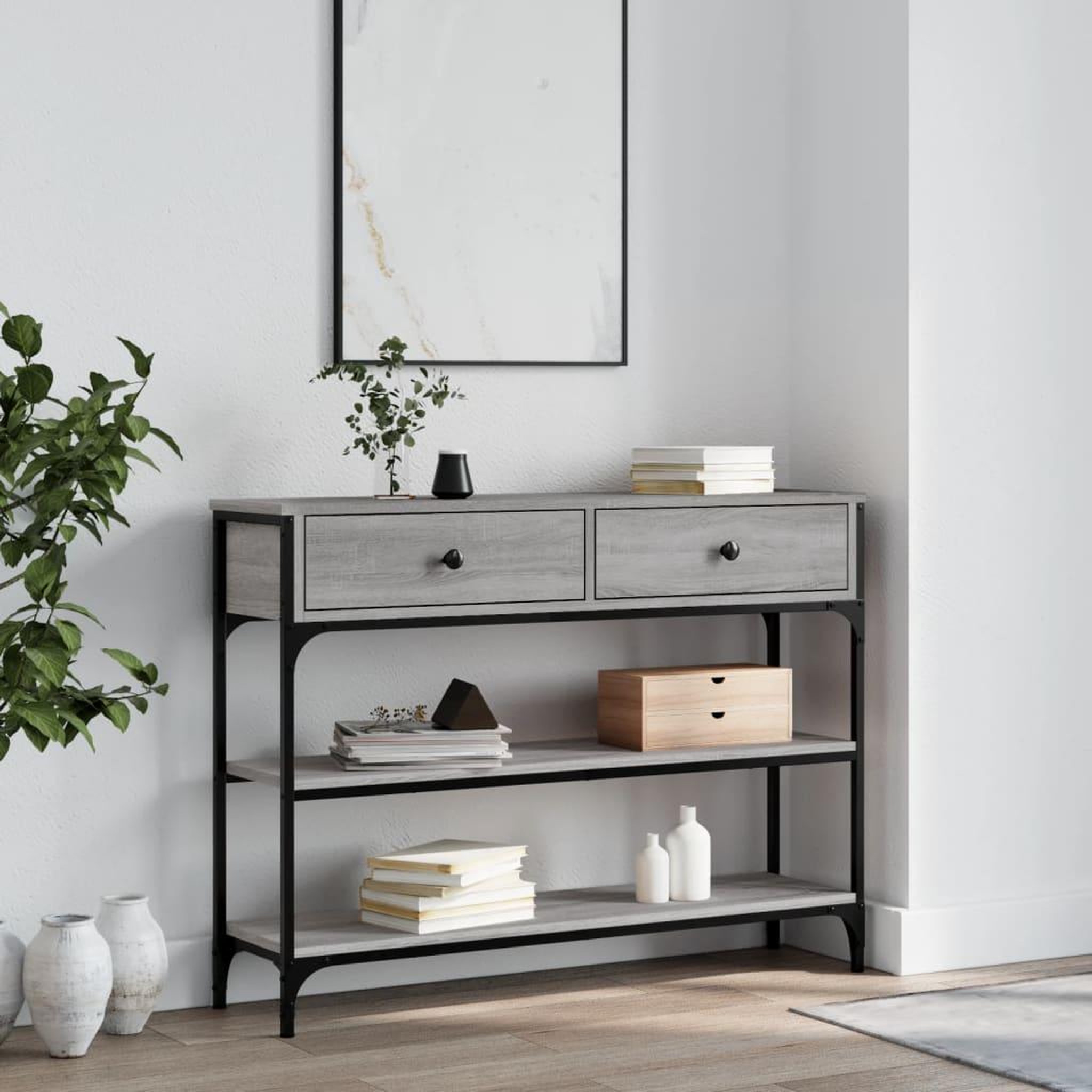 VIDAXL Table console sonoma gris 100x25x75 cm bois d'ingenierie
