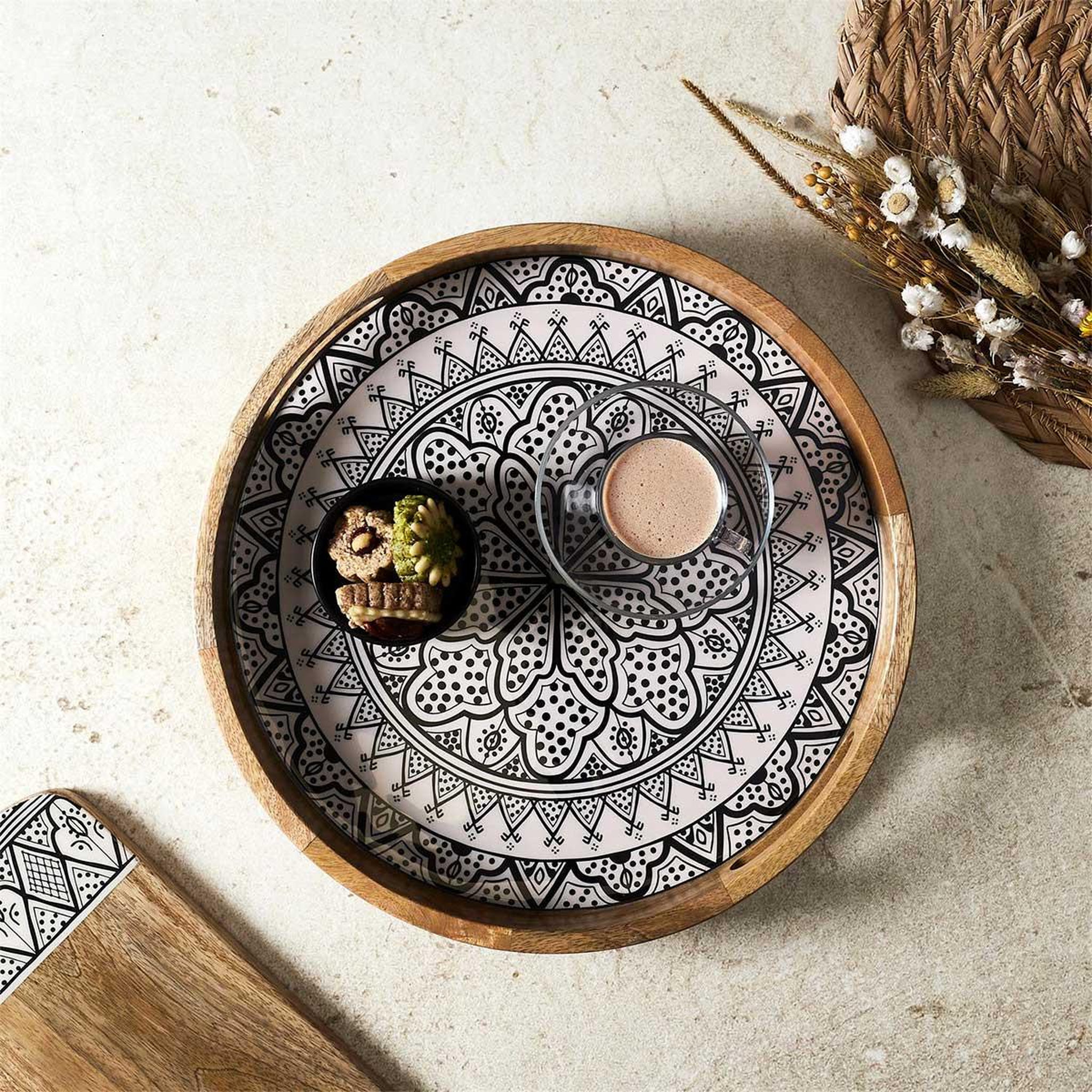 Voir la diapositive 6 : The Home Deco Factory Plateau de service en bois  dune  35cm noir
