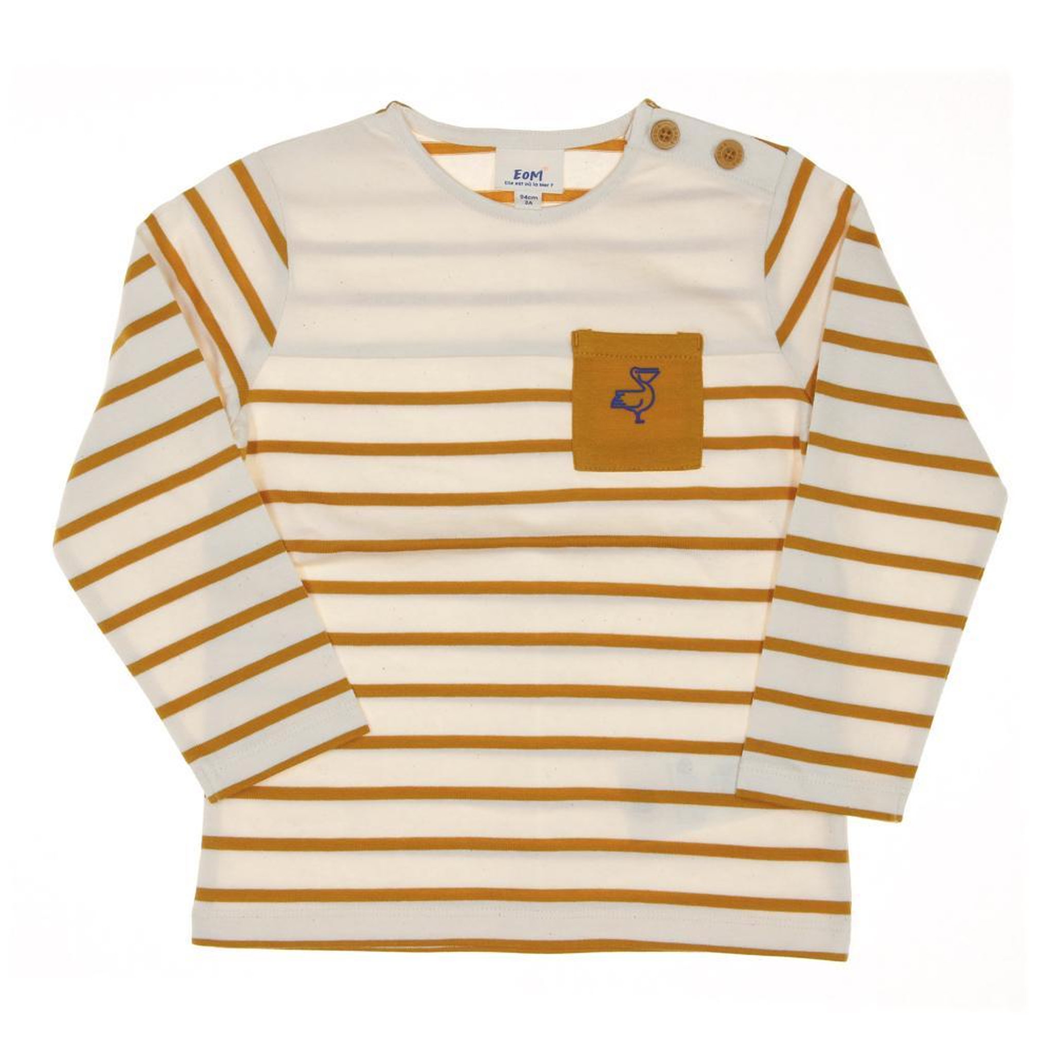 ELLE EST OU LA MER T shirt  à Rayures Garçon EOM Loriso. Coloris disponibles : Jaune