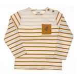 ELLE EST OU LA MER T-shirt  à Rayures Garçon EOM Loriso. Coloris disponibles : Jaune