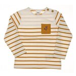 ELLE EST OU LA MER T shirt  à Rayures Garçon EOM Loriso. Coloris disponibles : Jaune