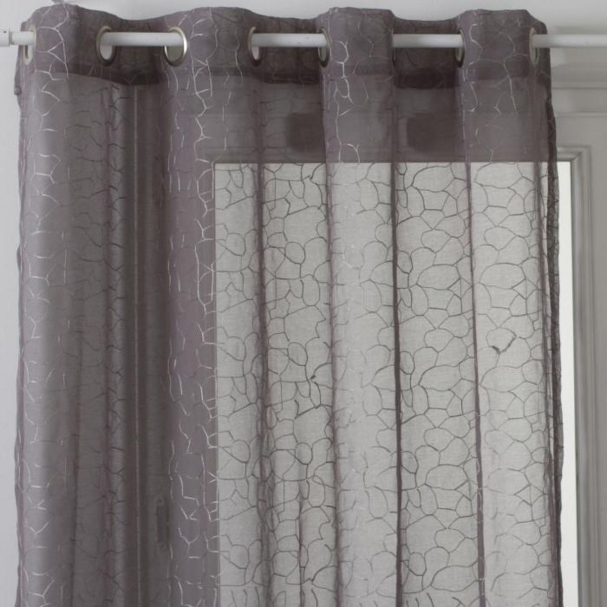 ATMOSPHERA Rideau Voilage  Brodé  140x240cm Gris