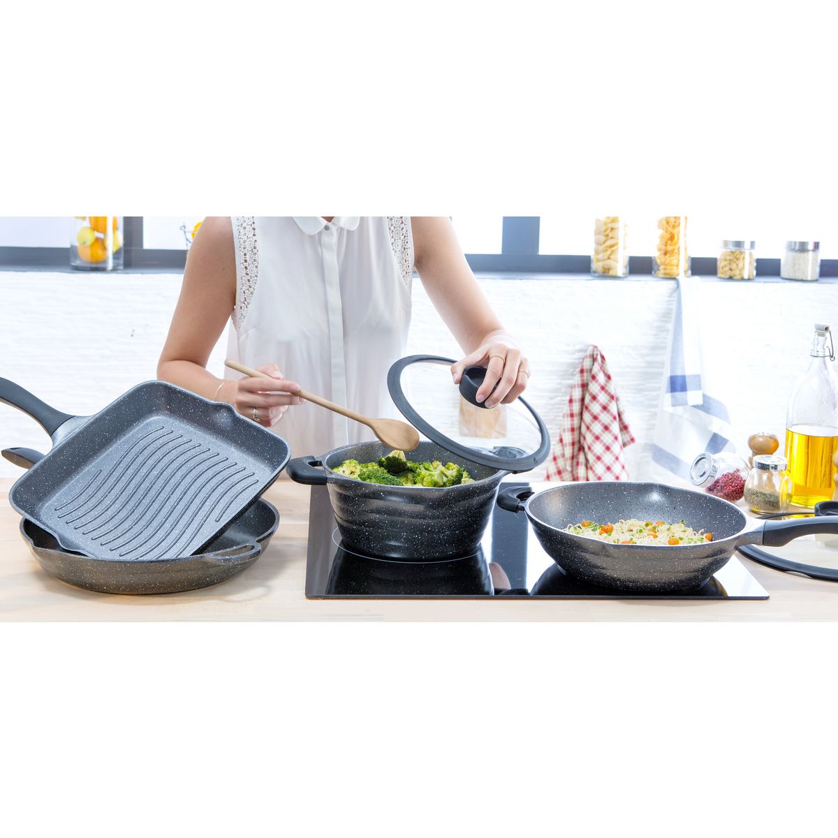 ROSSETTO Poêle Wok 28 cm Bo Wave induction