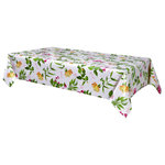 HABITABLE Nappe en toile cirée rectangulaire Botanique - 140 x 200 cm - Fuchsia