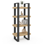 ID MARKET Etagère 4 niveaux PHOENIX bois et noir
