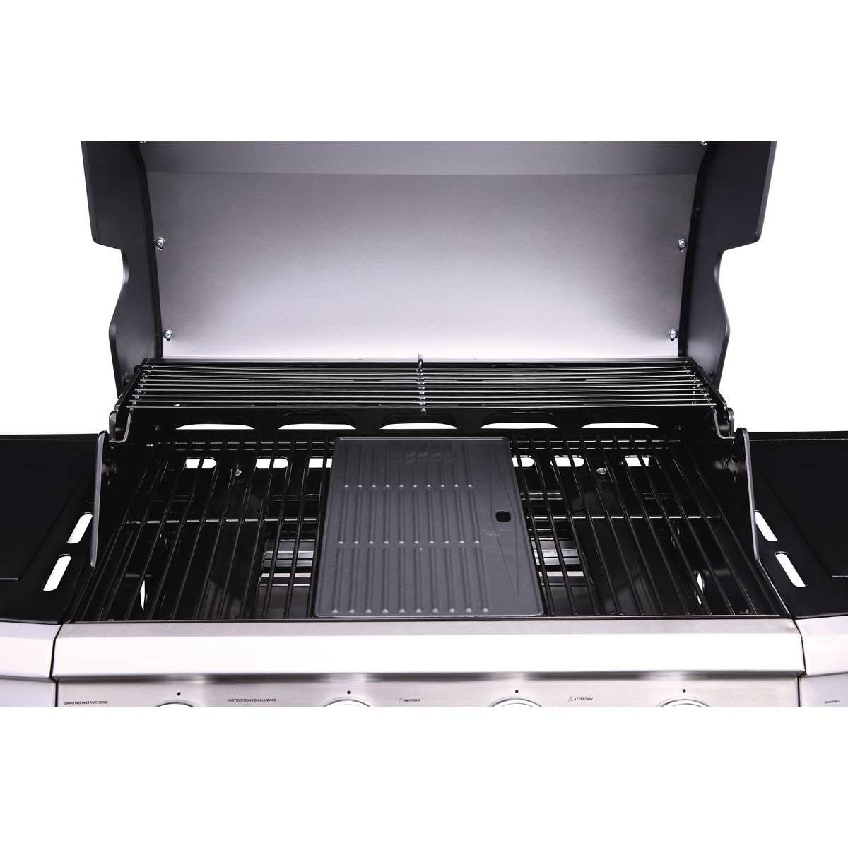 Habitat et Jardin Barbecue gaz  Bingo 5  - 5 Brûleurs dont 1 latéral - 15.2kW + Housse protection - Noir