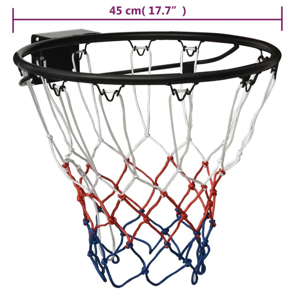 VIDAXL Cerceau de basket Noir 45 cm Acier
