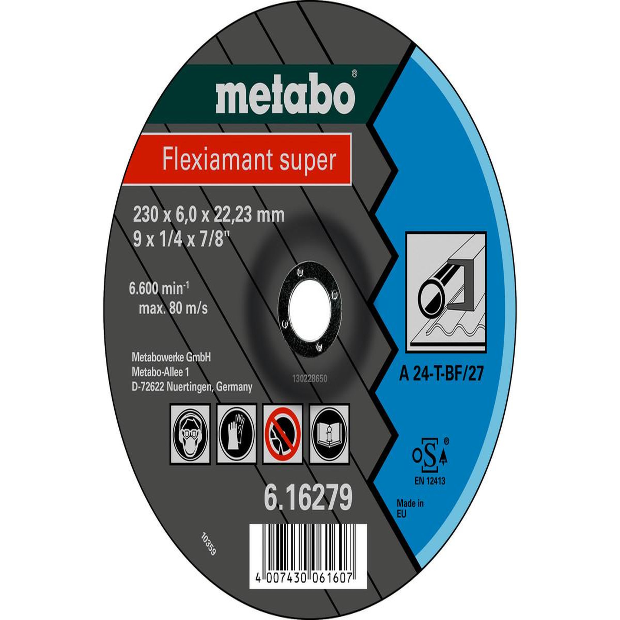 METABO SAS Meules d'ébarbage Flexiamant super 125x6,0x22,2 acier