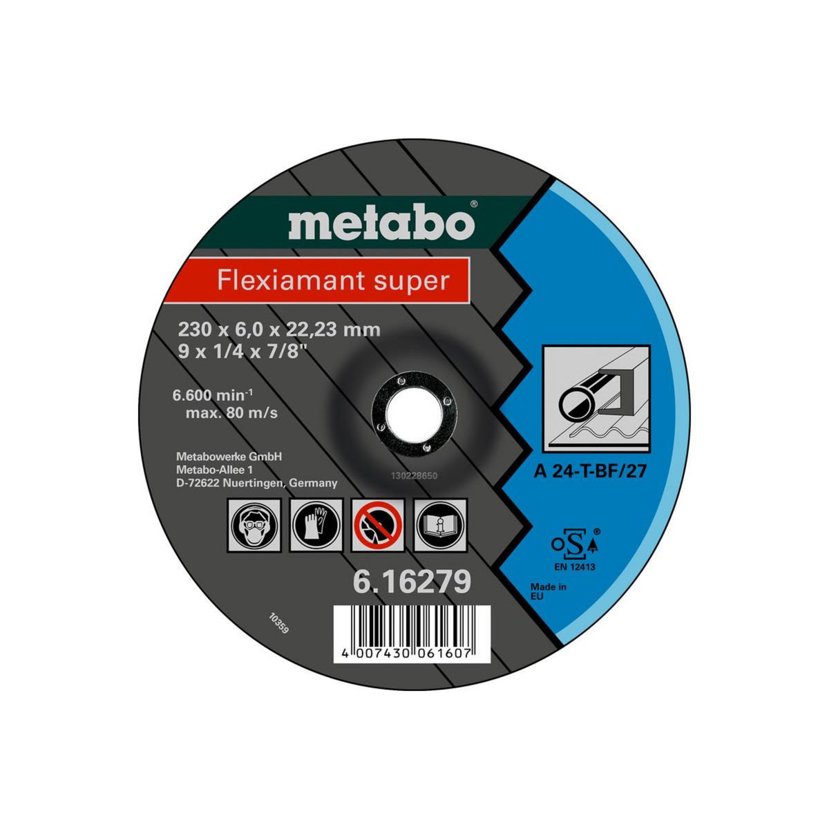 METABO SAS Meules d'ébarbage Flexiamant super 125x6,0x22,2 acier