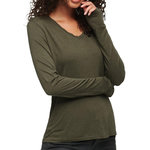 SUPERDRY T-shirt Kaki Femme Superdry Long Sleeve. Coloris disponibles : Vert