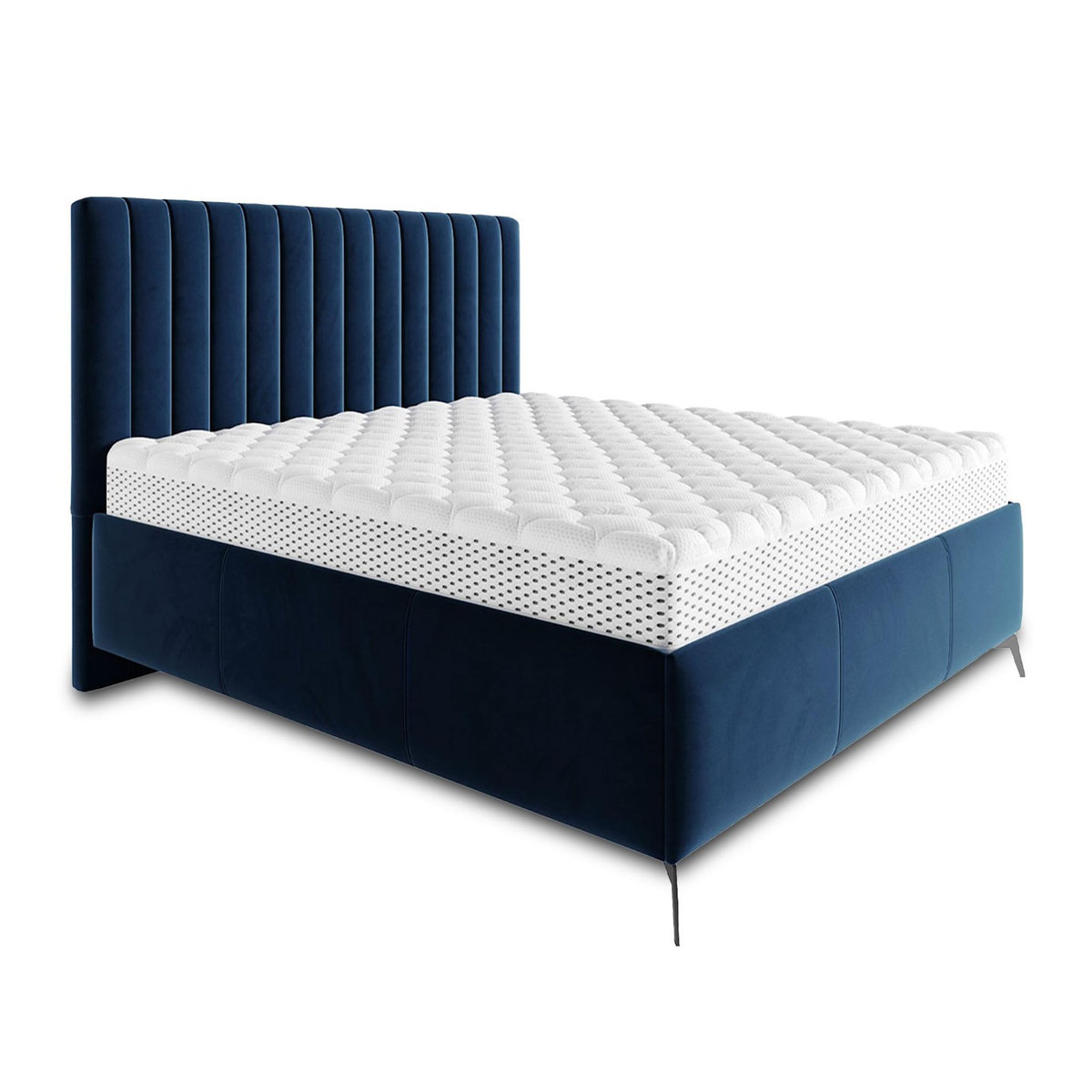 BEST MOBILIER Mendoza - lit coffre - 180x200 - sommier inclus - en velours