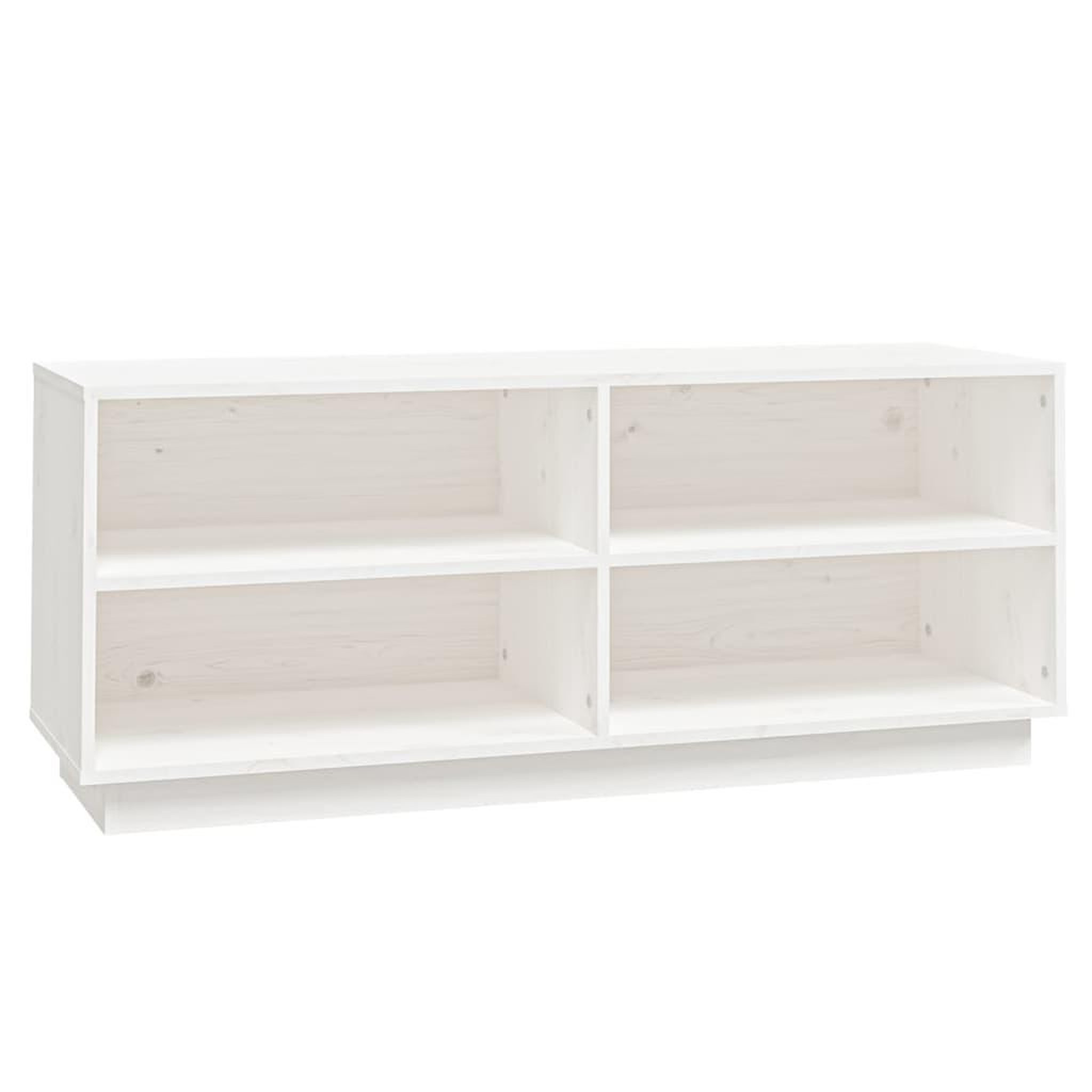 Voir la diapositive 2 : VIDAXL Armoire a chaussures Blanc 110x34x45 cm Bois de pin massif